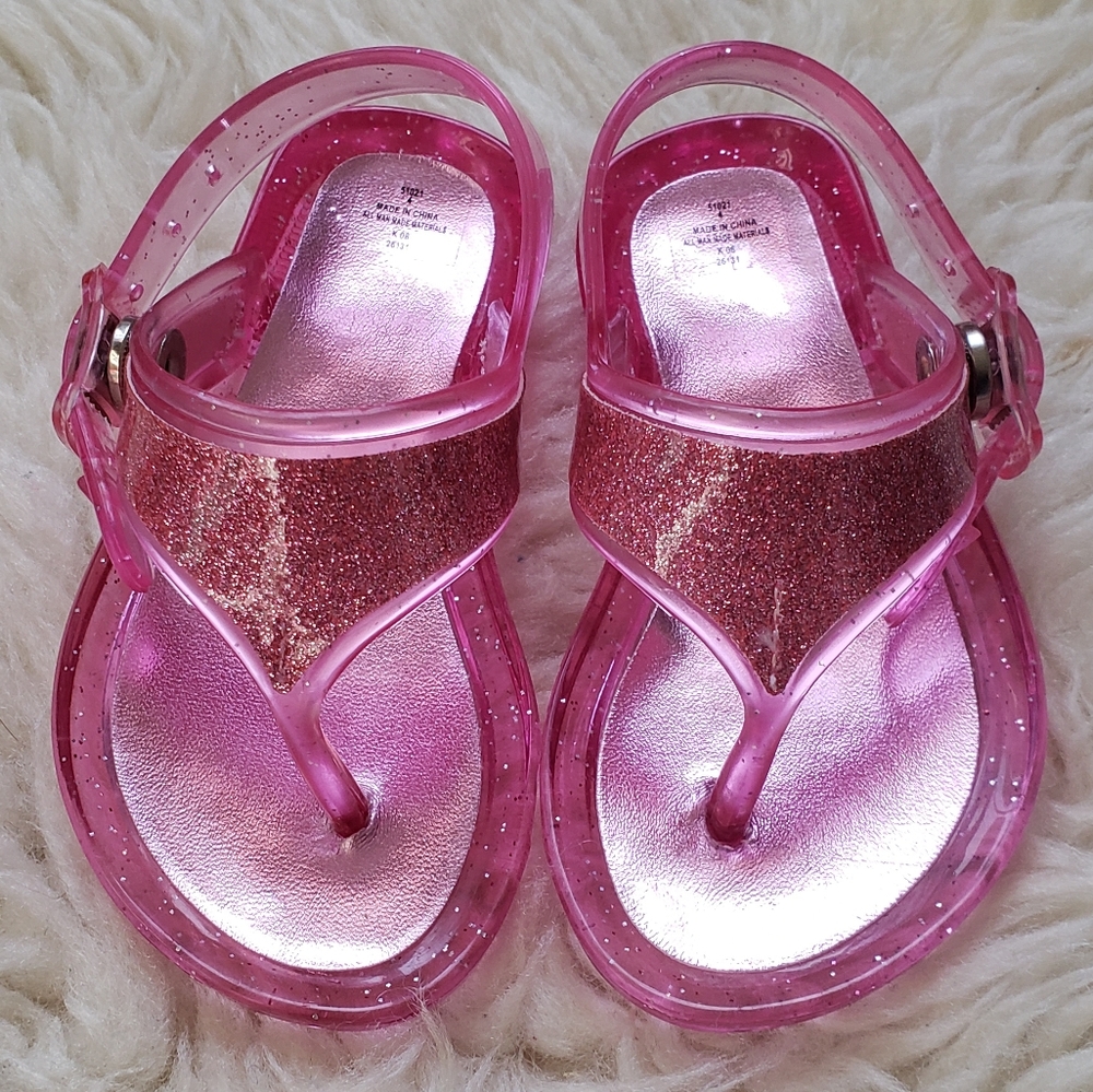 Baby Girl Pink Jelly Thong Sandals NWT